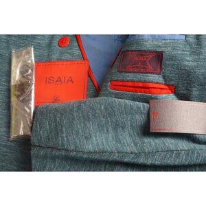 Isaia Wool Blend Heathered Teal Comfort Project Jacket Sport Coat 36R BRAND NEW